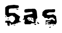 The image contains the word Sas in a stylized font with a static looking effect at the bottom of the words