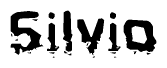 The image contains the word Silvio in a stylized font with a static looking effect at the bottom of the words