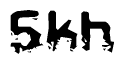 This nametag says Skh, and has a static looking effect at the bottom of the words. The words are in a stylized font.