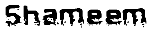 The image contains the word Shameem in a stylized font with a static looking effect at the bottom of the words