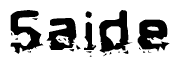 This nametag says Saide, and has a static looking effect at the bottom of the words. The words are in a stylized font.