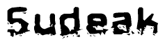 The image contains the word Sudeak in a stylized font with a static looking effect at the bottom of the words