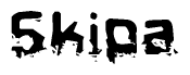 The image contains the word Skipa in a stylized font with a static looking effect at the bottom of the words