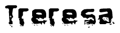 The image contains the word Treresa in a stylized font with a static looking effect at the bottom of the words