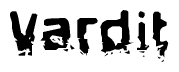 The image contains the word Vardit in a stylized font with a static looking effect at the bottom of the words
