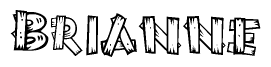 The clipart image shows the name Brianne stylized to look as if it has been constructed out of wooden planks or logs. Each letter is designed to resemble pieces of wood.
