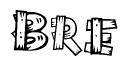 The clipart image shows the name Bre stylized to look as if it has been constructed out of wooden planks or logs. Each letter is designed to resemble pieces of wood.