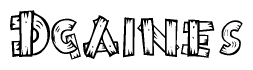 The clipart image shows the name Dgaines stylized to look as if it has been constructed out of wooden planks or logs. Each letter is designed to resemble pieces of wood.