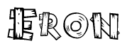 The clipart image shows the name Eron stylized to look like it is constructed out of separate wooden planks or boards, with each letter having wood grain and plank-like details.