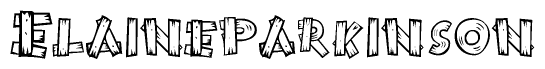 The clipart image shows the name Elaineparkinson stylized to look like it is constructed out of separate wooden planks or boards, with each letter having wood grain and plank-like details.