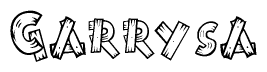 The clipart image shows the name Garrysa stylized to look as if it has been constructed out of wooden planks or logs. Each letter is designed to resemble pieces of wood.