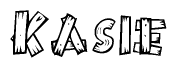 The clipart image shows the name Kasie stylized to look like it is constructed out of separate wooden planks or boards, with each letter having wood grain and plank-like details.