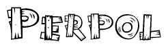 The clipart image shows the name Perpol stylized to look like it is constructed out of separate wooden planks or boards, with each letter having wood grain and plank-like details.
