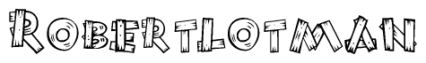 The clipart image shows the name Robertlotman stylized to look like it is constructed out of separate wooden planks or boards, with each letter having wood grain and plank-like details.