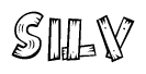 The image contains the name Silv written in a decorative, stylized font with a hand-drawn appearance. The lines are made up of what appears to be planks of wood, which are nailed together