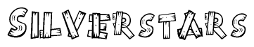 The clipart image shows the name Silverstars stylized to look like it is constructed out of separate wooden planks or boards, with each letter having wood grain and plank-like details.