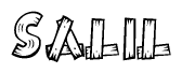The clipart image shows the name Salil stylized to look like it is constructed out of separate wooden planks or boards, with each letter having wood grain and plank-like details.