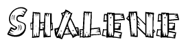 The clipart image shows the name Shalene stylized to look like it is constructed out of separate wooden planks or boards, with each letter having wood grain and plank-like details.