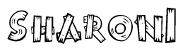 The clipart image shows the name Sharon1 stylized to look like it is constructed out of separate wooden planks or boards, with each letter having wood grain and plank-like details.
