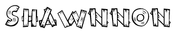 The clipart image shows the name Shawnnon stylized to look like it is constructed out of separate wooden planks or boards, with each letter having wood grain and plank-like details.