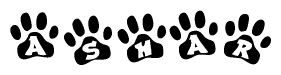 Animal Paw Prints with Ashar Lettering