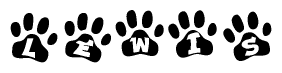 Animal Paw Prints with Lewis Lettering