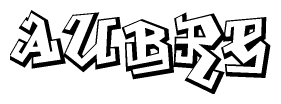 The image is a stylized representation of the letters Aubre designed to mimic the look of graffiti text. The letters are bold and have a three-dimensional appearance, with emphasis on angles and shadowing effects.