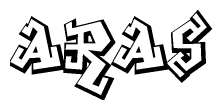 The clipart image features a stylized text in a graffiti font that reads Aras.