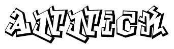 The clipart image features a stylized text in a graffiti font that reads Annick.