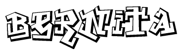 The clipart image depicts the word Bernita in a style reminiscent of graffiti. The letters are drawn in a bold, block-like script with sharp angles and a three-dimensional appearance.