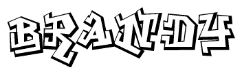 The clipart image depicts the word Brandy in a style reminiscent of graffiti. The letters are drawn in a bold, block-like script with sharp angles and a three-dimensional appearance.