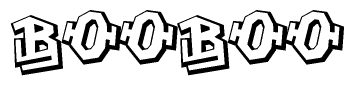 The clipart image features a stylized text in a graffiti font that reads Booboo.