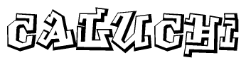 The clipart image features a stylized text in a graffiti font that reads Caluchi.