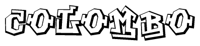 The clipart image features a stylized text in a graffiti font that reads Colombo.