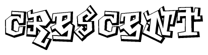 The clipart image features a stylized text in a graffiti font that reads Crescent.