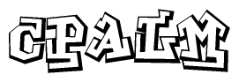 The clipart image features a stylized text in a graffiti font that reads Cpalm.