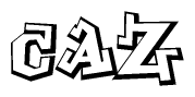 The clipart image features a stylized text in a graffiti font that reads Caz.