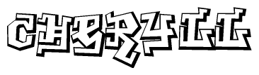 The clipart image features a stylized text in a graffiti font that reads Cheryll.