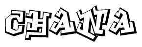The clipart image features a stylized text in a graffiti font that reads Chana.