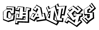 The image is a stylized representation of the letters Changs designed to mimic the look of graffiti text. The letters are bold and have a three-dimensional appearance, with emphasis on angles and shadowing effects.