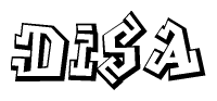 The clipart image features a stylized text in a graffiti font that reads Disa.