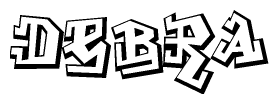The clipart image depicts the word Debra in a style reminiscent of graffiti. The letters are drawn in a bold, block-like script with sharp angles and a three-dimensional appearance.
