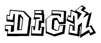The clipart image features a stylized text in a graffiti font that reads Dick.