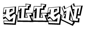 The clipart image features a stylized text in a graffiti font that reads Ellen.