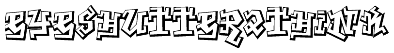 The clipart image features a stylized text in a graffiti font that reads Eyeshutter2think.