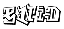 The clipart image depicts the word Enid in a style reminiscent of graffiti. The letters are drawn in a bold, block-like script with sharp angles and a three-dimensional appearance.