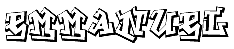 The clipart image features a stylized text in a graffiti font that reads Emmanuel.