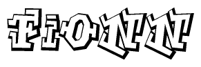 The clipart image features a stylized text in a graffiti font that reads Fionn.