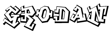 The clipart image features a stylized text in a graffiti font that reads Grodan.