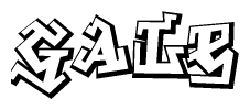 The clipart image depicts the word Gale in a style reminiscent of graffiti. The letters are drawn in a bold, block-like script with sharp angles and a three-dimensional appearance.